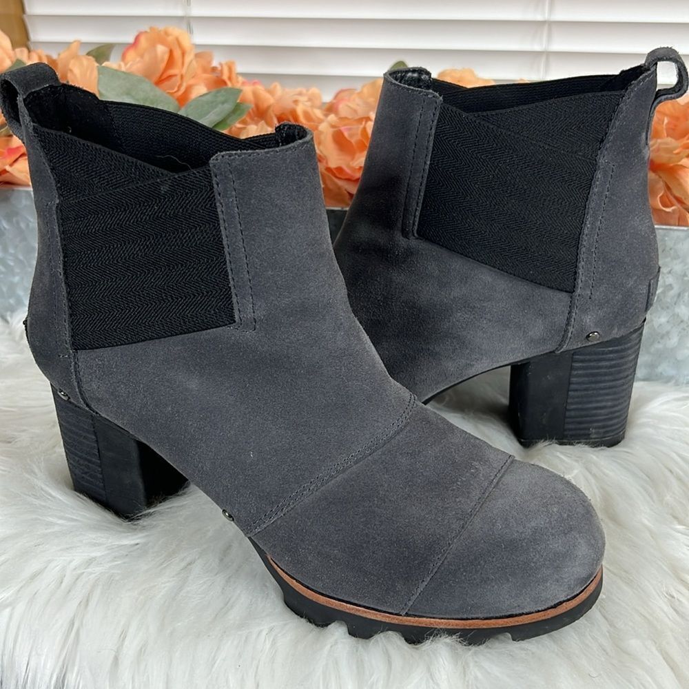 SOREL Addington Chelsea Women's Dress Pull-on Boots, Quarry/Black Sz 8.5